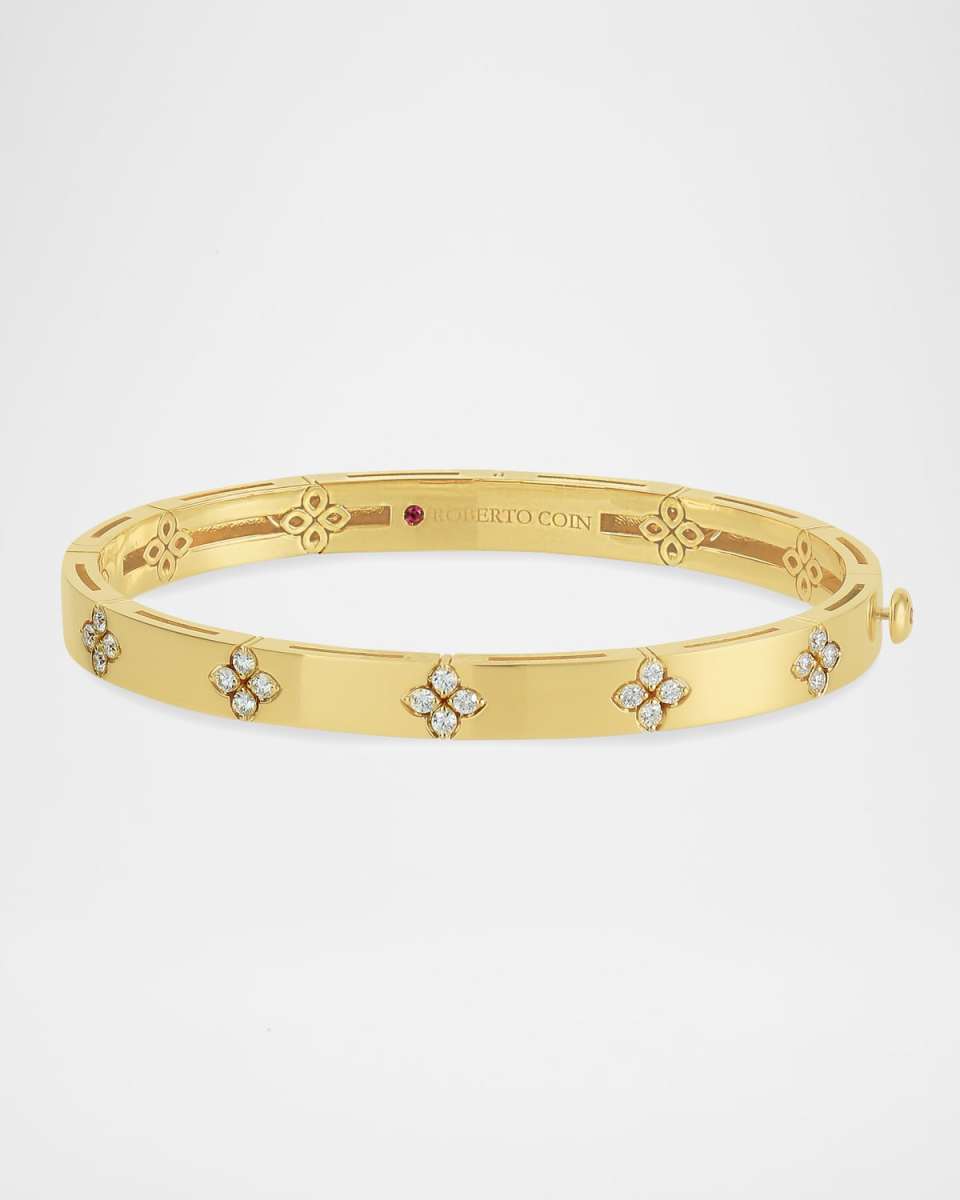 18K Yellow Gold Diamond Verona Petite Bangle